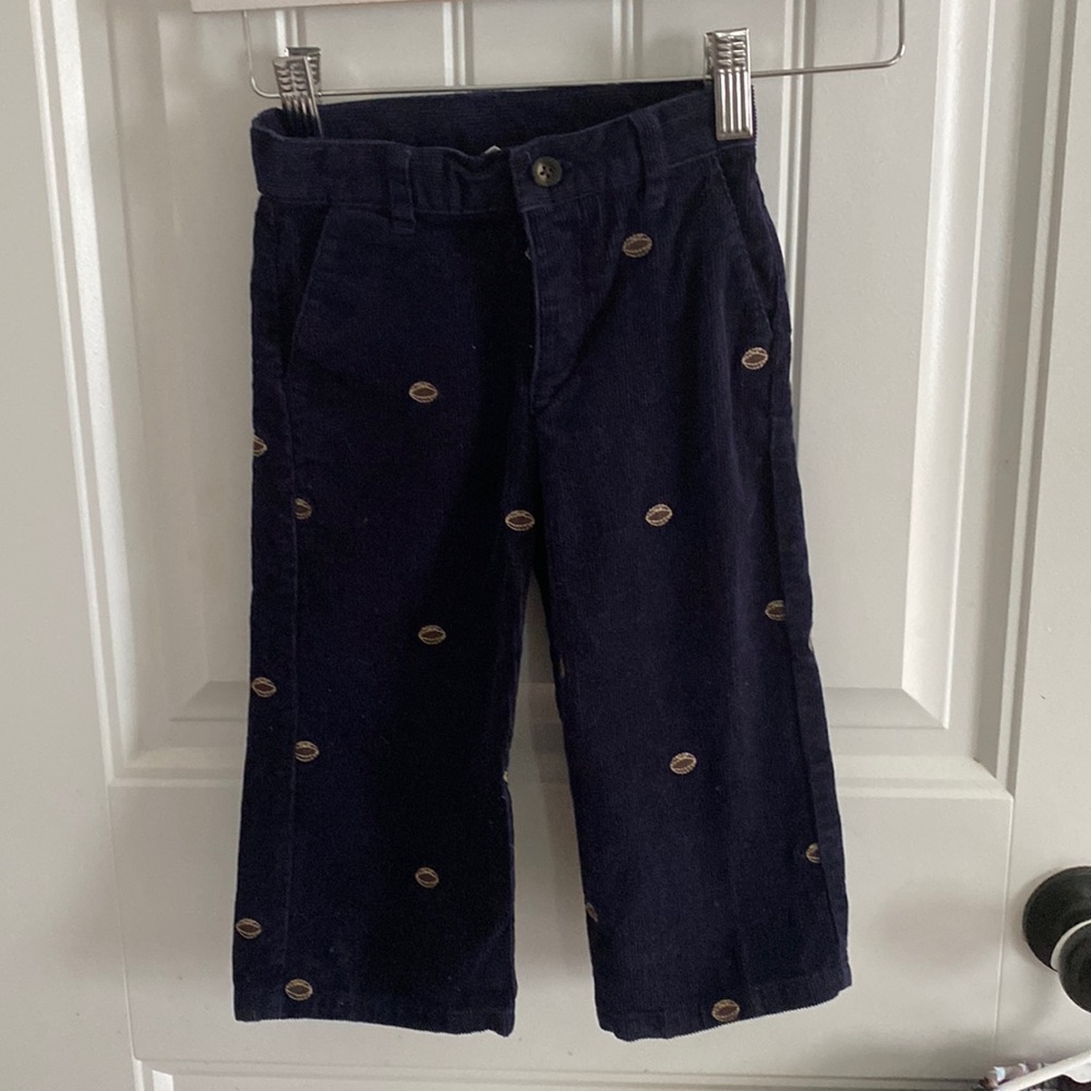 Janie and Jack corduroy pants football detail 18-24 months navy blue boys